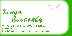 kinga csicsaky business card